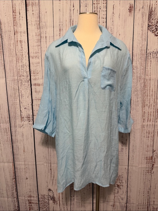 Jacwera Tops - Sky Blue Women's Tunic Shirt